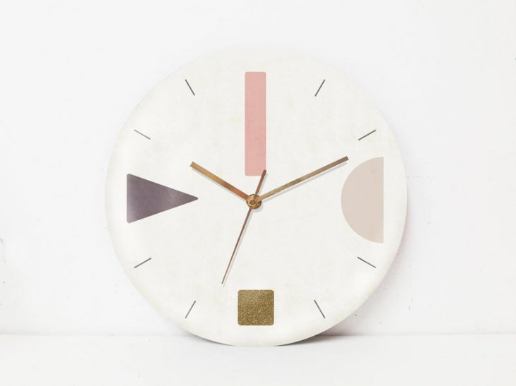 GALIA STUDIO | Geometric Wall Clock (terrazzo pink)【壁掛け時計 北欧 ノルディック モダン  インテリア】 - HAFEN ハーフェン | 北欧・ヨーロッパの雑貨・ポスターを扱う通販ショップ