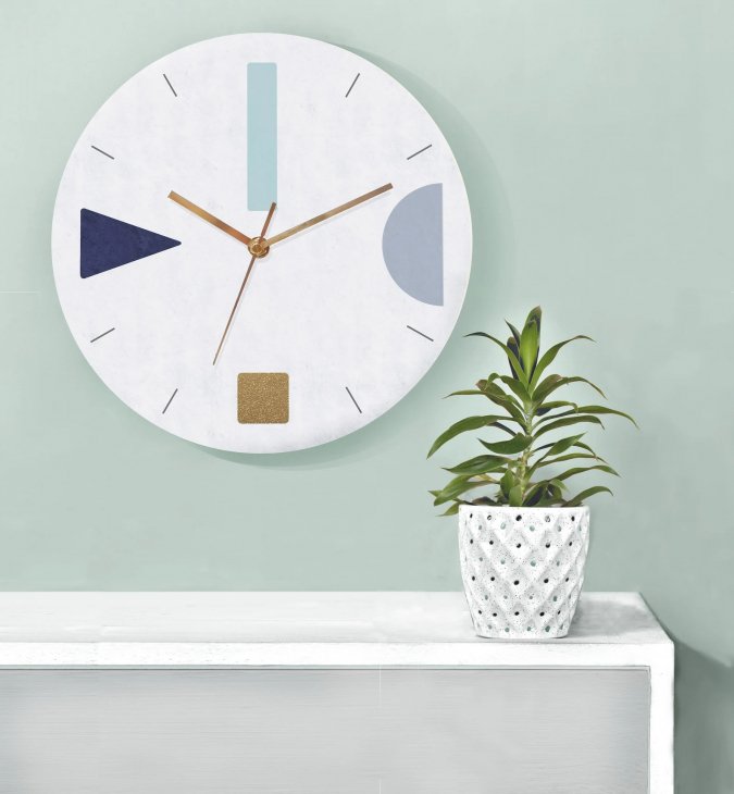 GALIA STUDIO | Geometric Wall Clock (terrazzo aqua green)【壁掛け 