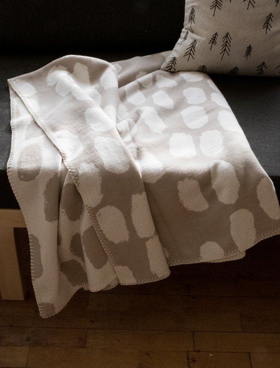 FINE LITTLE DAY | DOTS WOVEN BLANKET (WHITE/SAND) (no.8902.56