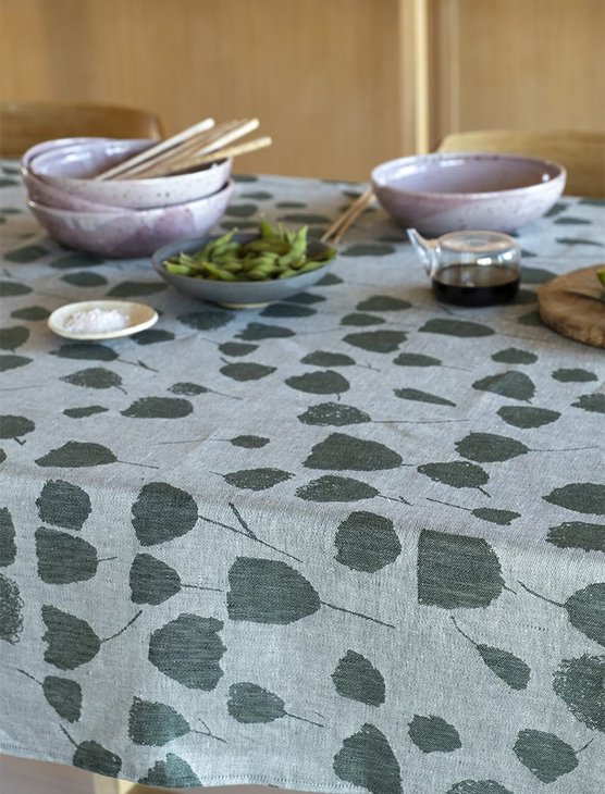 FINE LITTLE DAY | BOUQUET TABLECLOTH - GREEN (147x250cm) (45112-52) |  テーブルクロス【北欧 リネン ナチュラル】