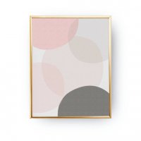 LOVELY POSTERS | PINK GRAY PASTEL CIRCLES PRINT | A5 アートプリント/ポスター【ネコポス送料無料 北欧 インテリア シンプル】の商品画像