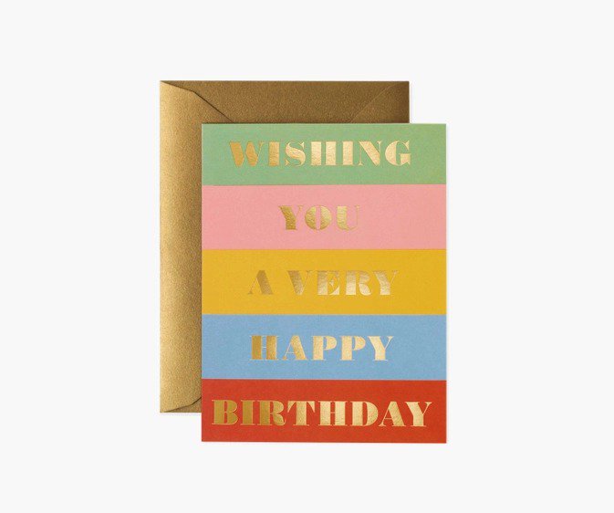 Rifle Paper Co Birthday Wishes Gcb076 誕生日祝い グリーティングカード ライフルペーパー ステーショナリー 手紙 ギフト