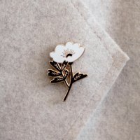 MICUSH | BLACK&WHITE FLOWER - PIN | ピンバッジ 北欧 おしゃれ 花の商品画像
