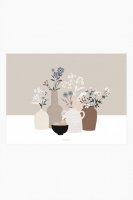 MICUSH | POTTERY AND FLOWERS PRINT (light brown) (AP130) | アートプリント/ポスター (50x70cm) 送料無料 北欧の商品画像