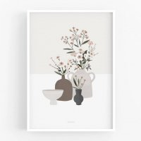 MICUSH | POTTERY AND FLOWERS PRINT (light gray) (AP129) | アートプリント/ポスター (50x70cm) 送料無料 北欧の商品画像