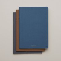 ANTORA | Linen Notebook 3冊セット (navy blue/brown/gray) | ノートブック アントラ リネン サスティナブルの商品画像