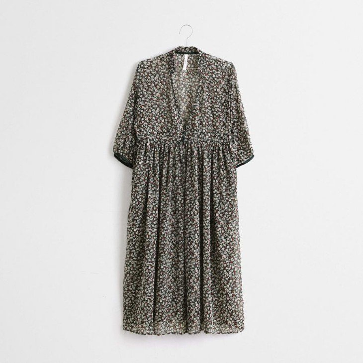 Kelen ケレン Vintage Flower Dress Coat Madi Green Size M 送料無料 ワンピース 花柄 お洒落