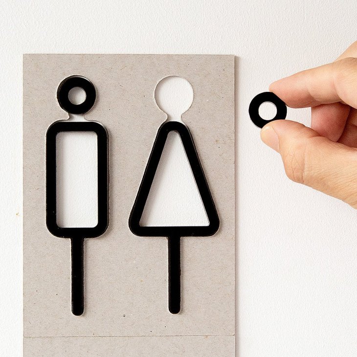 MOHEIM | SIGNS - RESTROOM (2pcs / black) | サイン トイレ ステッカー ドアサイン モヘイム