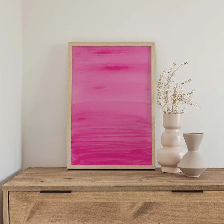 NOUROM | HOT PINK ABSTRACT #1 | アートプリント/ポスター (50x70cm) 北欧 ミニマル インテリア おしゃれ