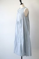 the last flower of the afternoon | 静寂の滴り sleeveless robe dress (lite blue grey) | ワンピース レディースの商品画像