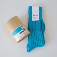 decka -quality socks- | Cased heavy weight plain socks -5th collections- (turquoise) | ソックス デカ 靴下の商品画像