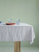 STILLEBEN | Tablecloth 140x200cm (grey w. terracotta stripes) | ơ֥륯 å ƥꥢ ̲ ǥޡ ξʲ