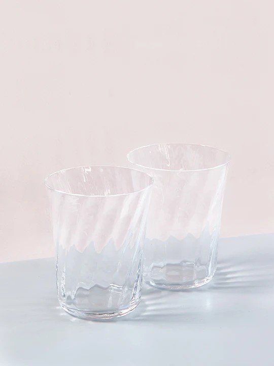 STILLEBEN | Concave Glass - Set of 2 - (clear swirl) | グラス