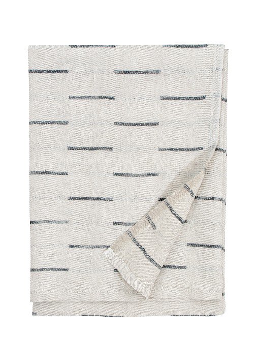 LAPUAN KANKURIT (ラプアンカンクリ) | PAUSSI blanket 95x180cm (linen-dark grey) |  ブランケット マルチカバー 北欧 インテリア