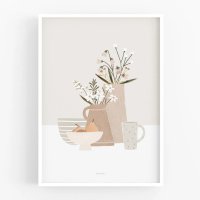 MICUSH | POTTERY AND FLOWERS - SPRING TABLE (AP152) | アートプリント/ポスター (50x70cm) 送料無料 北欧の商品画像