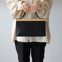 yuruku (륯) | Clap Wood Square Hand Bag S (black) | ϥɥХå  쥶ξʲ