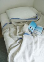 LAPUAN KANKURIT (ラプアンカンクリ) | USVA　linen blanket 150x200cm (linen-bright blue) | ブランケット 北欧の商品画像