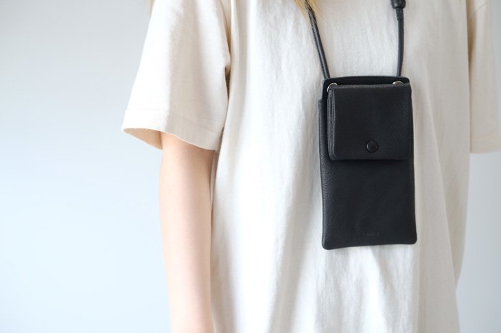 POMTATA (ポンタタ) | MEL | WALLET SHOULDER (black) | ショルダー レザー