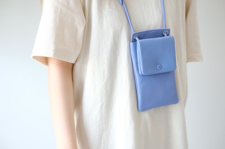 POMTATA (ポンタタ) | MEL | WALLET SHOULDER (blue) | ショルダー レザー