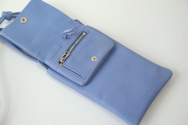 POMTATA (ポンタタ) | MEL | WALLET SHOULDER (blue) | ショルダー レザー