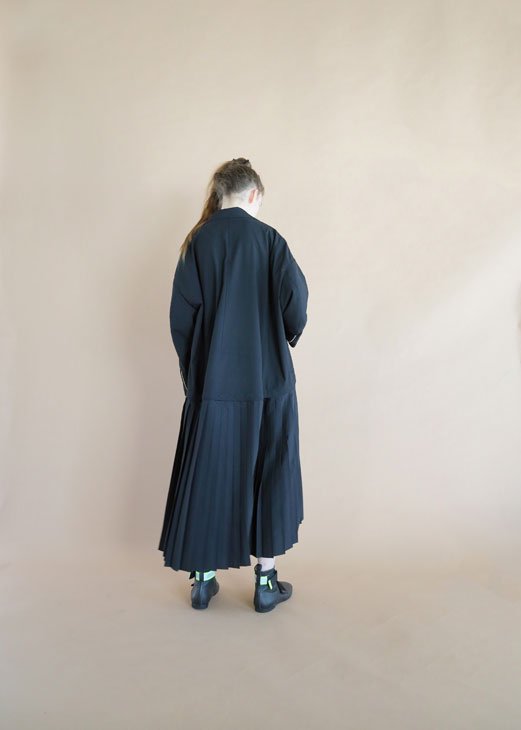 bedsidedrama (ベッドサイドドラマ) | Rider pleats coat (black) size 