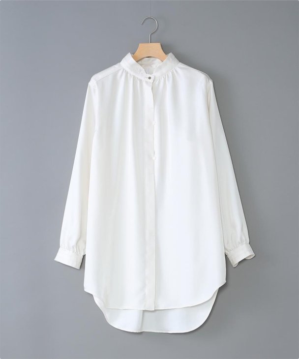 Standcollar Tunic Blouse - シャツ/ブラウス(長袖/七分)