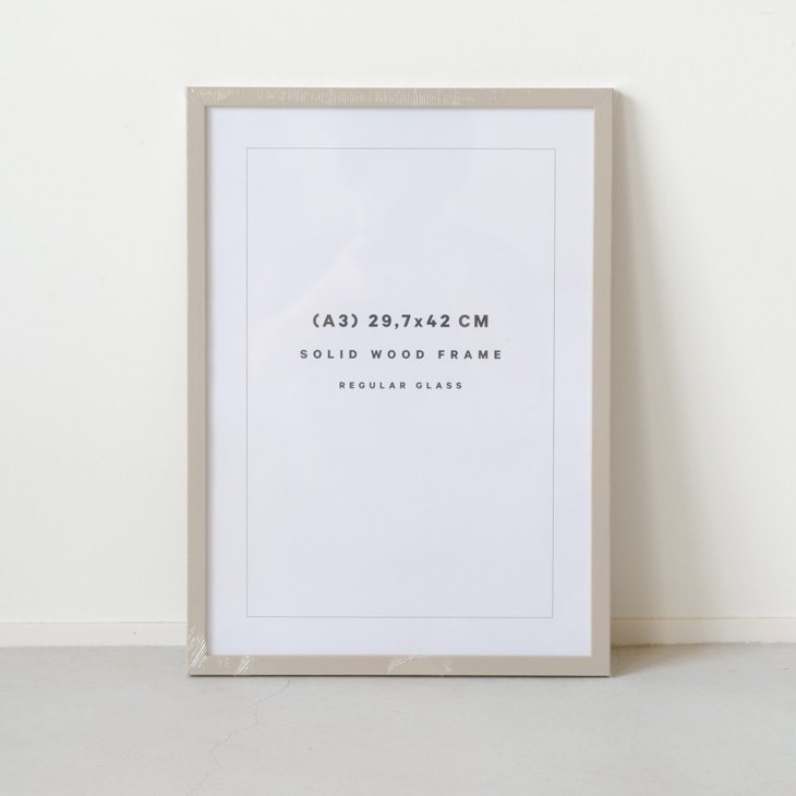 POSTER & FRAME | SOLID WOOD FRAME (cashmere grey) | A3 ポスター