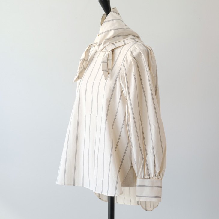 ASEEDONCLOUD | Zephyros scarf tunic (stripe/off white) | スカーフ