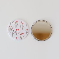 otsukiyumi | compact mirror (tulip red) | コンパクトミラー 手鏡 携帯ミラー 水彩 かわいい ギフト プレゼントの商品画像