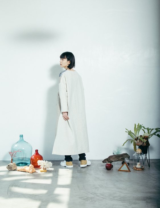 STOF (ストフ) | Flagments panel coat (natural) size S | 送料無料 アウター コート おしゃれ