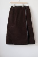 ASEEDONCLOUD | ZEPHYROS WRAP SKIRT (dark brown) | スカート 送料無料 アシードンクラウドの商品画像