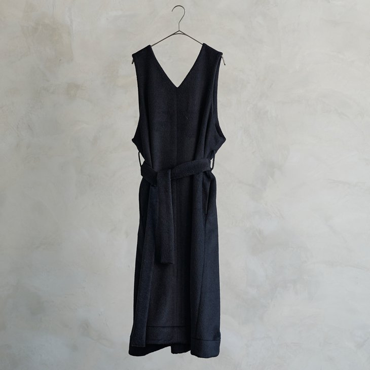 the last flower of the afternoon | 冬夜の思ひ V-neck sleeveless dress (black) |  ワンピース お洒落