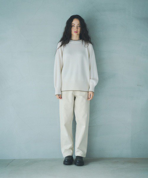 WHYTO. (ホワイト) | Bicolor design knit (off white) | 送料無料