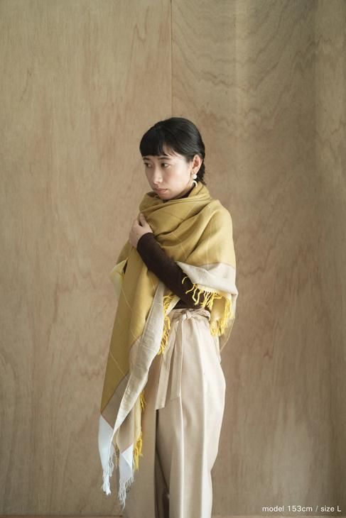 【美品】hatsutoki(ハツトキ) パネルチェック　ストール L hatsutoki(ハツトキ) | パネルチェックストール L (blue) | 送料