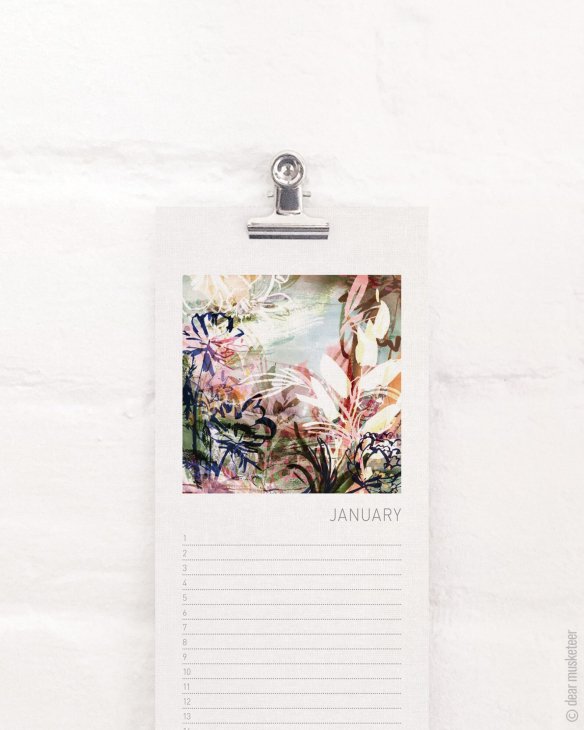 Dear Musketeer Floral Art Perpetual Calendar 壁掛けカレンダー 北欧 インテリア おしゃれ