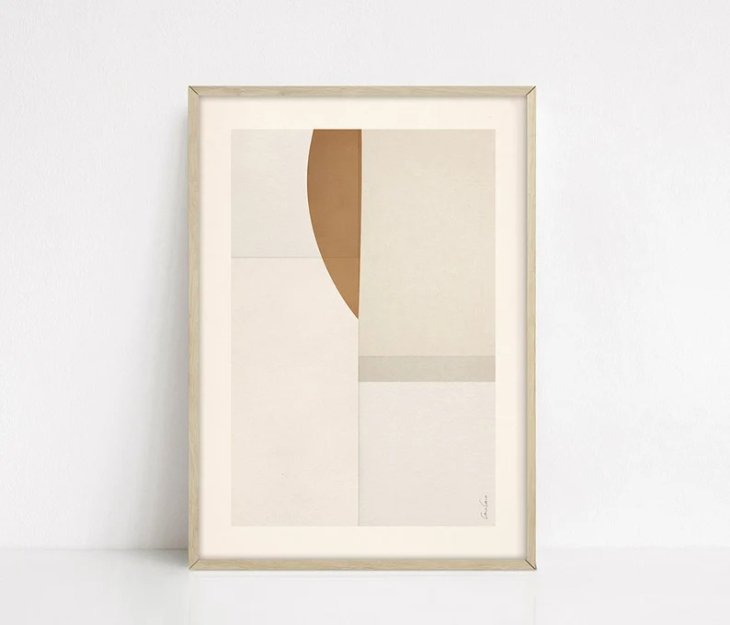CARO CARO PRINTS Cream  Brown Textured Art Print (MNLT-09) アートプリント/アートポスター  (50x70cm) 北欧 アブストラクト