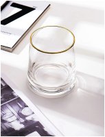 FOOKYOU | Water Glass (limpid with golden line) | ウォーターグラス ウィスキーグラス ミニマル おしゃれの商品画像