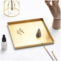 FOOKYOU | Gold Stainless Steel Tray (square) | ゴールドステンレストレイ 小物入れ アクササリー 化粧品入れの商品画像