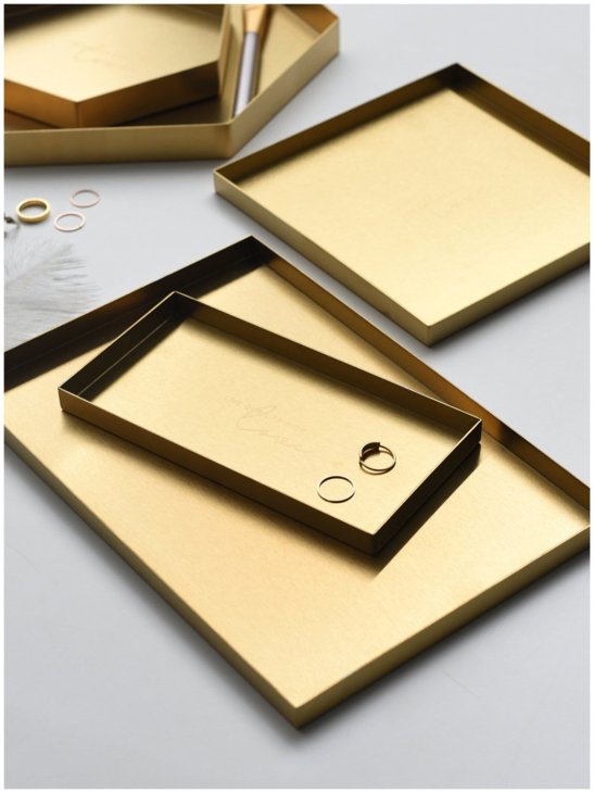 FOOKYOU | Gold Stainless Steel Tray (rectangle/small) | ゴールド