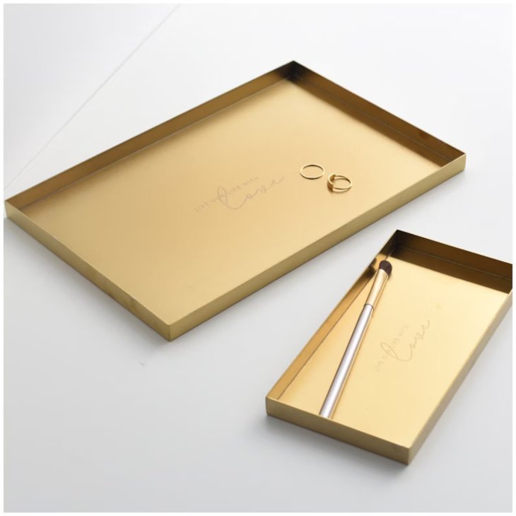 FOOKYOU | Gold Stainless Steel Tray (rectangle/large) | ゴールド