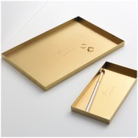 FOOKYOU | Gold Stainless Steel Tray (rectangle/large) | ゴールドステンレストレイ 小物入れ アクササリー 化粧品入れの商品画像