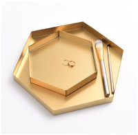 FOOKYOU | Gold Stainless Steel Tray (hexagon/small) | ゴールドステンレストレイ 小物入れ アクササリー 化粧品入れの商品画像