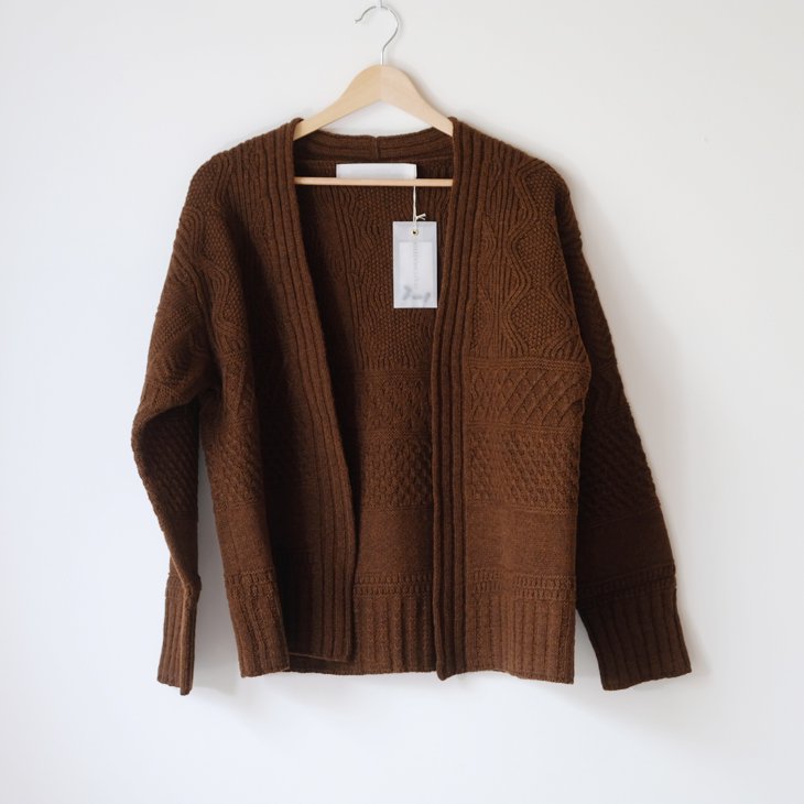 ASEEDONCLOUD | cable cardigan (dark brown) | ニットカーディガン