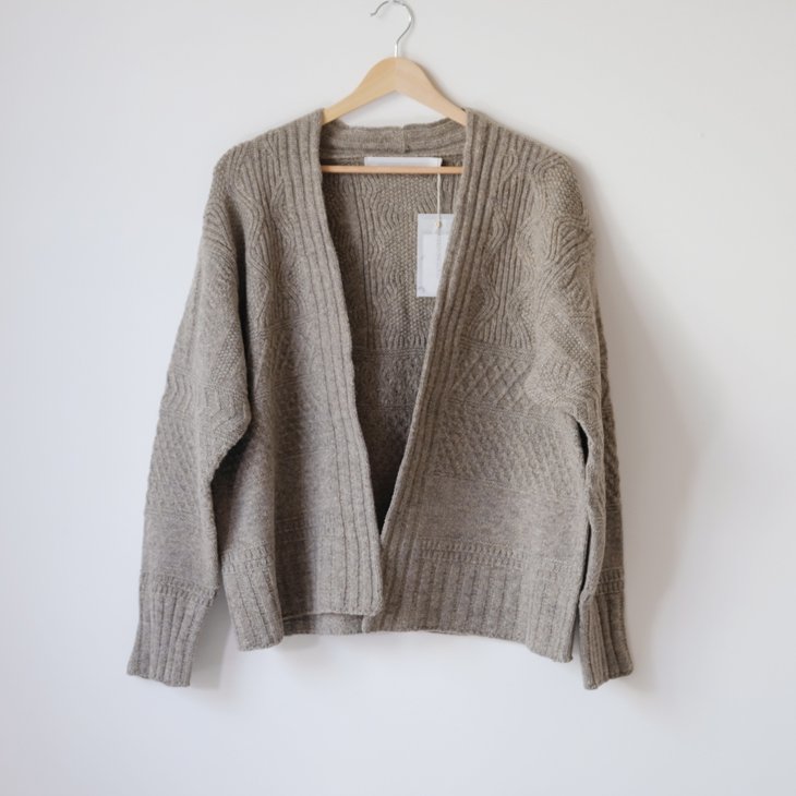 ASEEDONCLOUD | cable cardigan (grey) | ニットカーディガン アシード