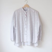 STAMP AND DIARY | スタンドカラービッグシャツ (light gray) | 送料無料 ブラウス スタンプアンドダイアリー レディースの商品画像