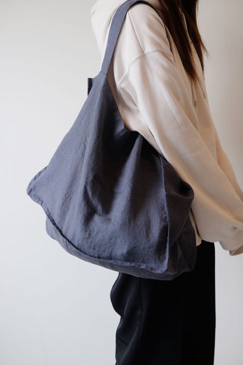 メール便送料無料】not PERFECT LINEN | LARGE LINEN TOTE BAG (dark