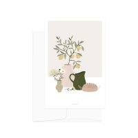 MICUSH | POTTERY AND FLOWERS - FESTIVE TABLE | グリーティングカード 封筒付き (10x15 cm) 北欧 インテリア おしゃれの商品画像