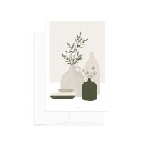 MICUSH | POTTERY AND FLOWERS - OLIVE BRANCH | グリーティングカード 封筒付き (10x15 cm) 北欧 インテリア おしゃれの商品画像