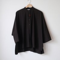 STAMP AND DIARY | スタンドカラービッグシャツ (black) | 送料無料 ブラウス スタンプアンドダイアリー レディースの商品画像