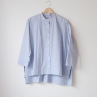 STAMP AND DIARY | スタンドカラー ビッグシャツ (blue gray) | 送料無料 ブラウス スタンプアンドダイアリー レディースの商品画像